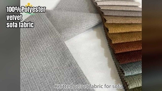 Knitted velvet fabric for sofa